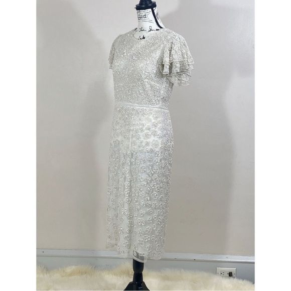 Mac Duggal Floral Beaded Sheath Dress size 6 - Picture 6 of 13